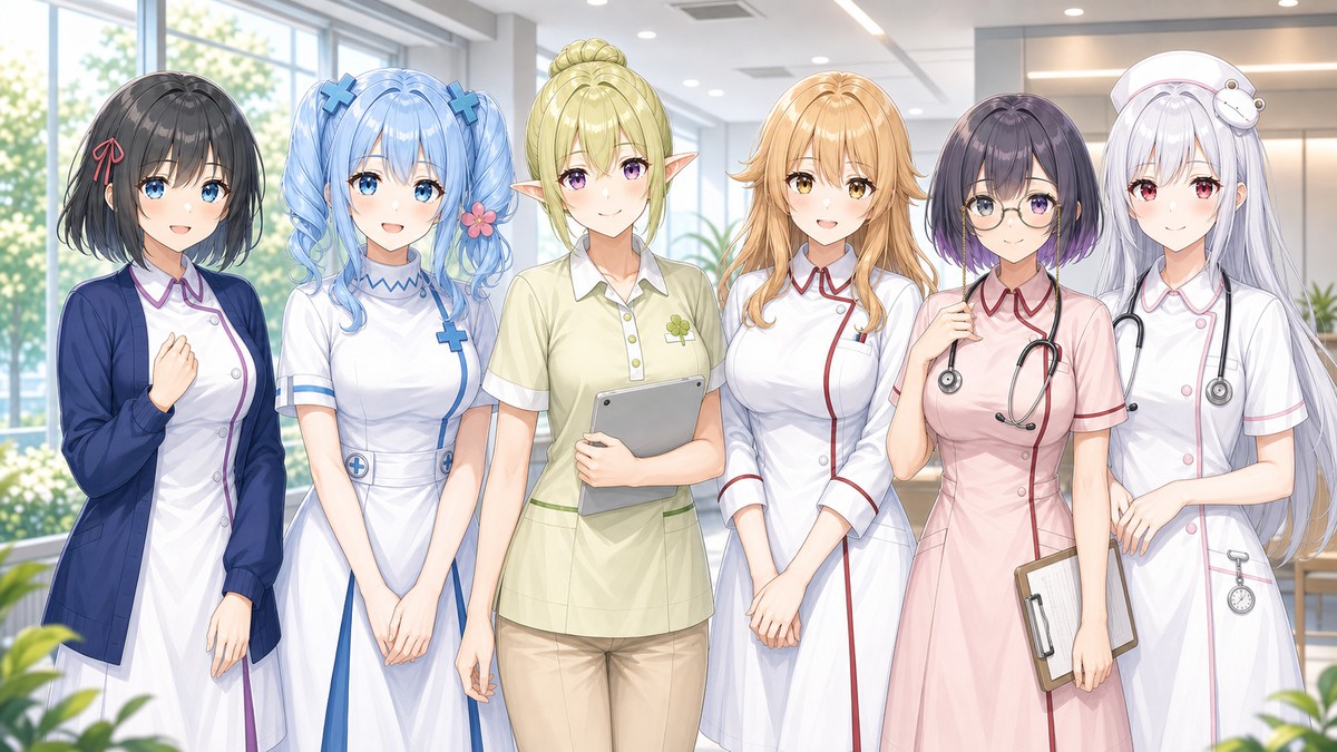 あっぷるぐみ所属メンバーの集合イラスト